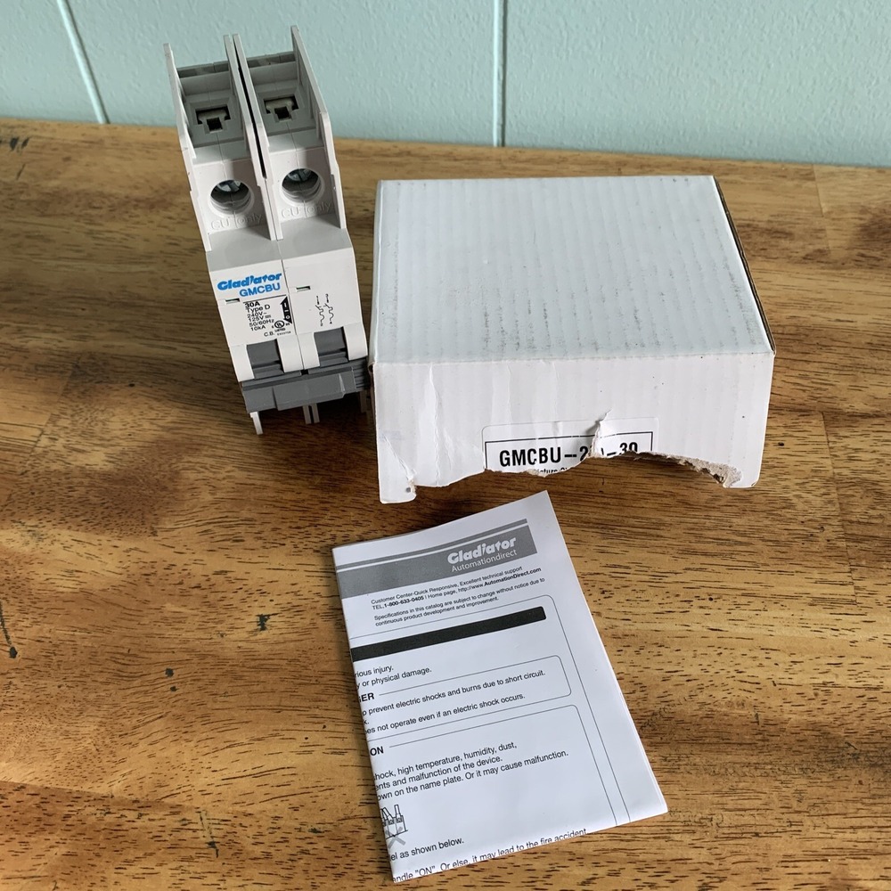 Automation Direct Gladiator GMCBU-2D-30 circuit breaker 2 pole 30A, D trip curve